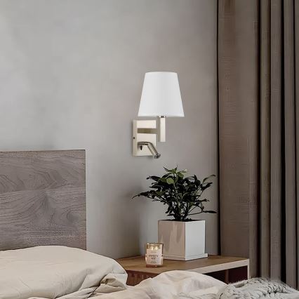 Brilagi - LED Аплик DEYA 1xE14/40W/230V + LED/3W бял/матов хром