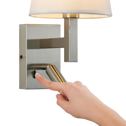 Brilagi - LED Аплик DEYA 1xE14/40W/230V + LED/3W бял/матов хром