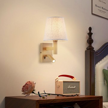 Brilagi - LED Аплик DEYA 1xE14/40W/230V + LED/3W лен/златист