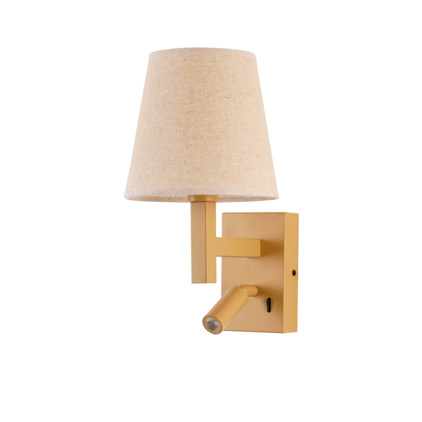 Brilagi - LED Аплик DEYA 1xE14/40W/230V + LED/3W лен/златист