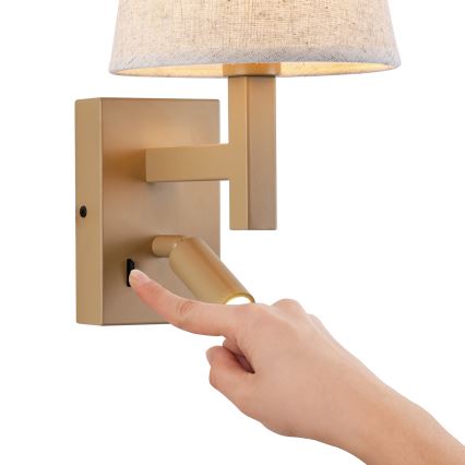 Brilagi - LED Аплик DEYA 1xE14/40W/230V + LED/3W лен/златист