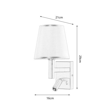 Brilagi - LED Аплик DEYA 1xE14/40W/230V + LED/3W лен/златист