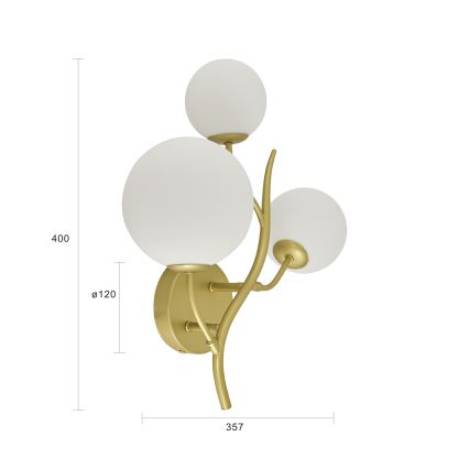 Brilagi - LED аплик MISTEL 3xG9/3W/230V златист/бял