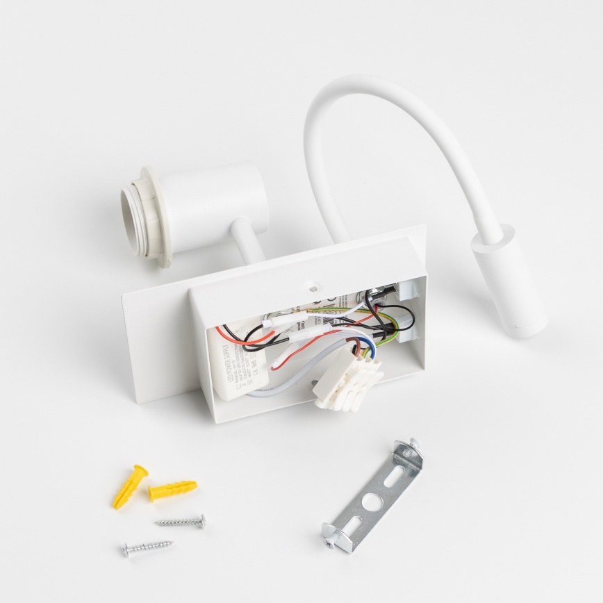 Brilagi - LED Гъвкав аплик NUBILA 1xE27/25W/230V + LED/3W бял/черен