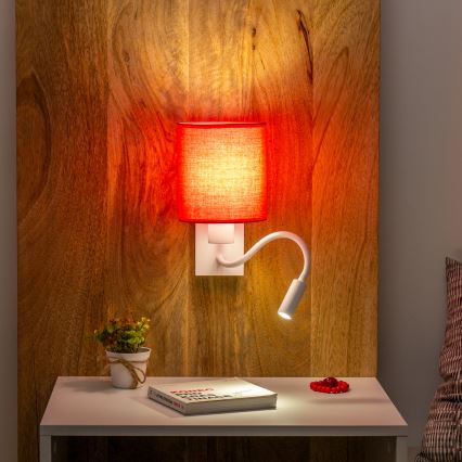 Brilagi - LED Гъвкав аплик NUBILA 1xE27/25W/230V + LED/3W бял/червен