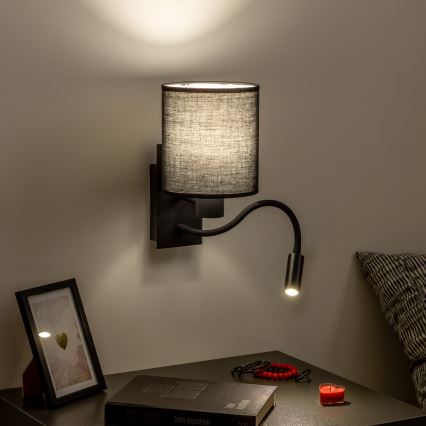 Brilagi - LED Гъвкав аплик NUBILA 1xE27/25W/230V + LED/3W черен