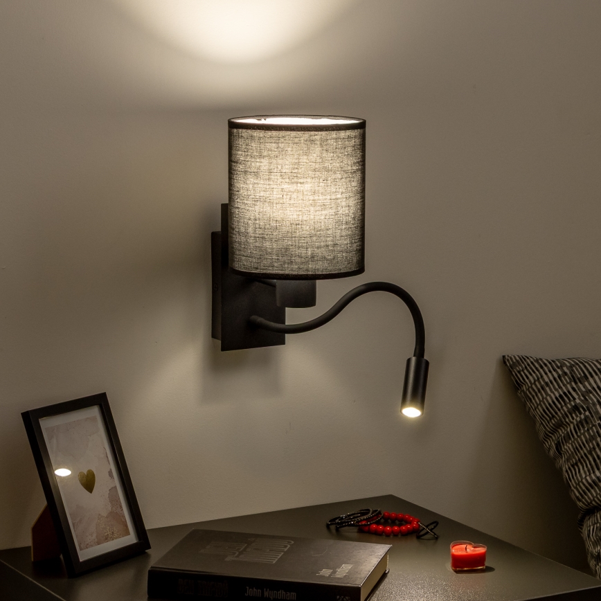 Brilagi - LED Гъвкав аплик NUBILA 1xE27/25W/230V + LED/3W черен