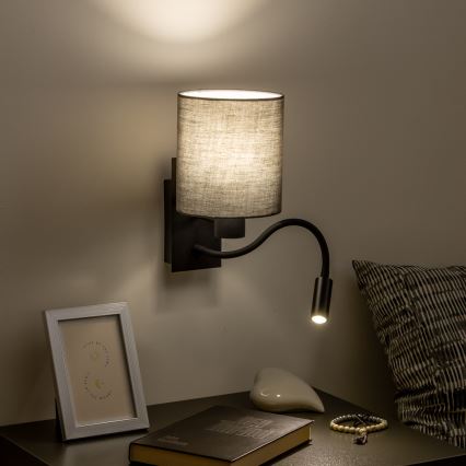 Brilagi - LED Гъвкав аплик NUBILA 1xE27/25W/230V + LED/3W черен/антрацит