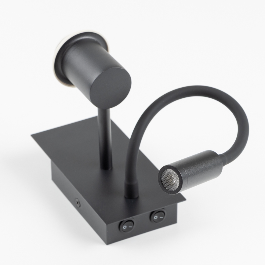 Brilagi - LED Гъвкав аплик NUBILA 1xE27/25W/230V + LED/3W черен/Помпейски червен