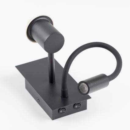 Brilagi - LED Гъвкав аплик NUBILA 1xE27/25W/230V + LED/3W черен/кремав