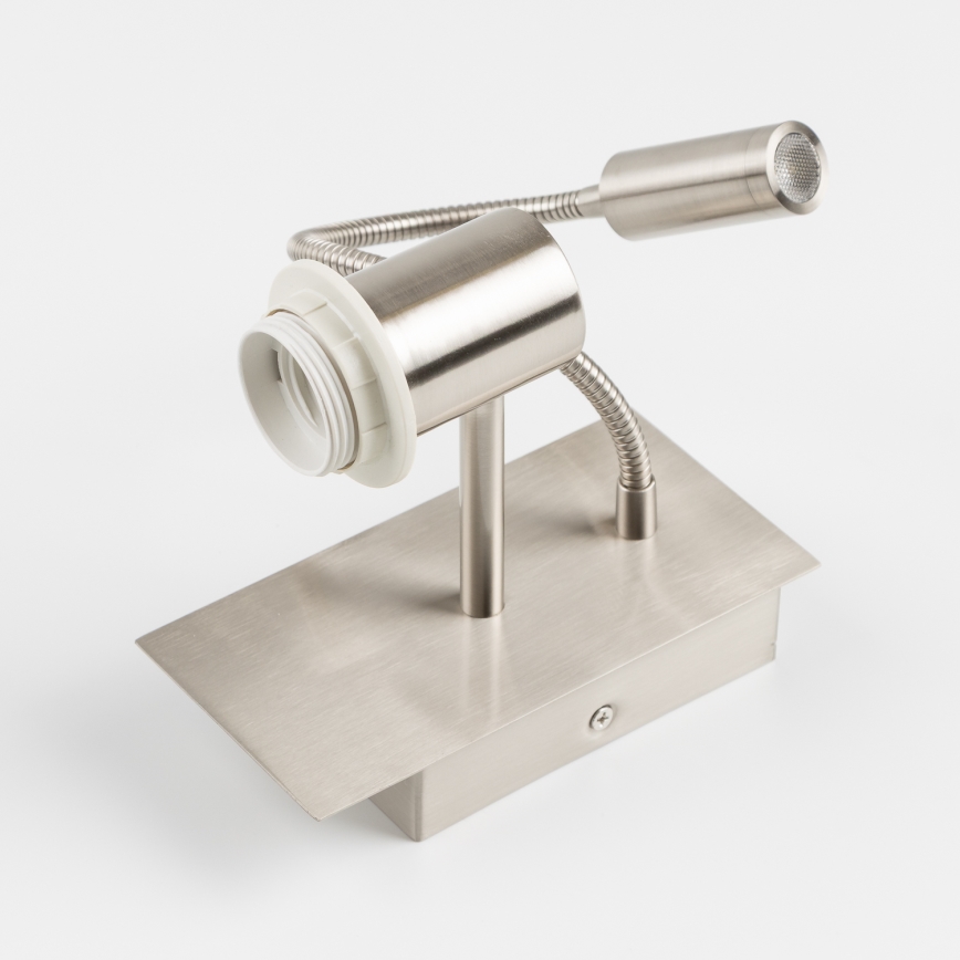 Brilagi - LED Гъвкав аплик NUBILA 1xE27/25W/230V + LED/3W матов хром/червен