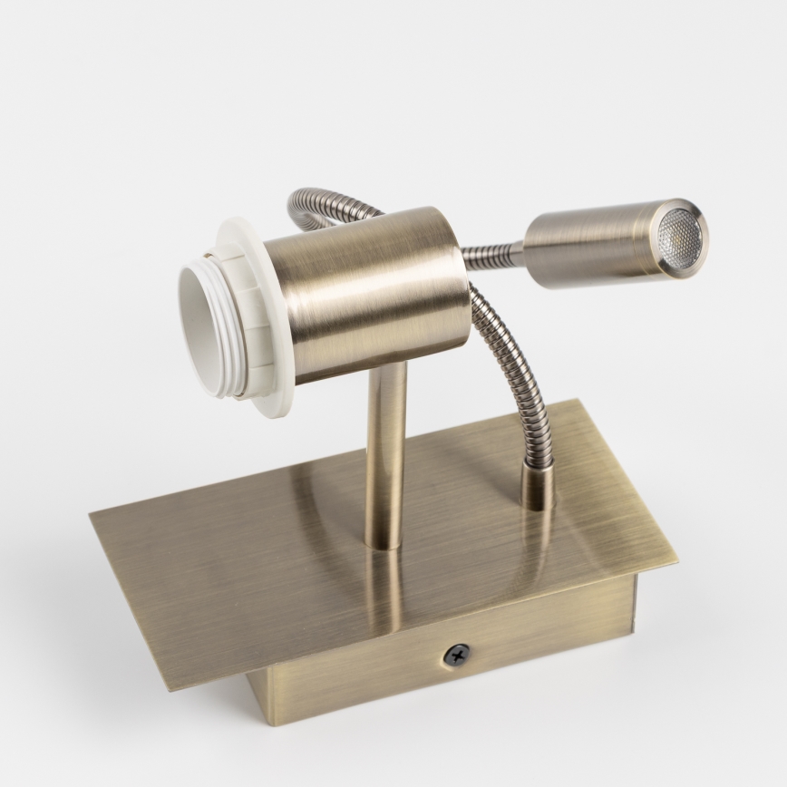 Brilagi - LED Гъвкав аплик NUBILA 1xE27/25W/230V + LED/3W месинг/черен