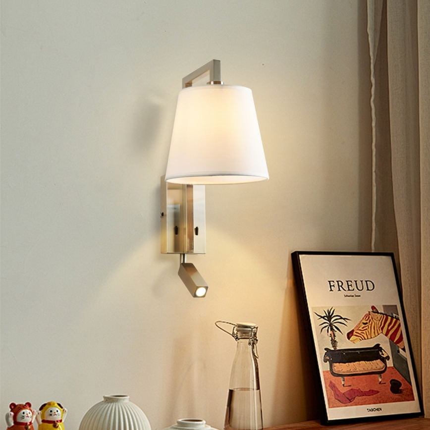 Brilagi - LED Аплик RAYA 1xE14/40W/230V + LED/3W бял/матов хром