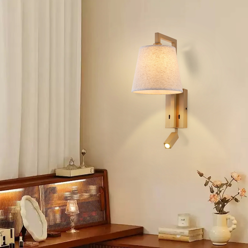 Brilagi - LED Аплик RAYA 1xE14/40W/230V + LED/3W лен/бежов