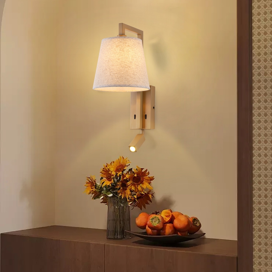 Brilagi - LED Аплик RAYA 1xE14/40W/230V + LED/3W лен/бежов