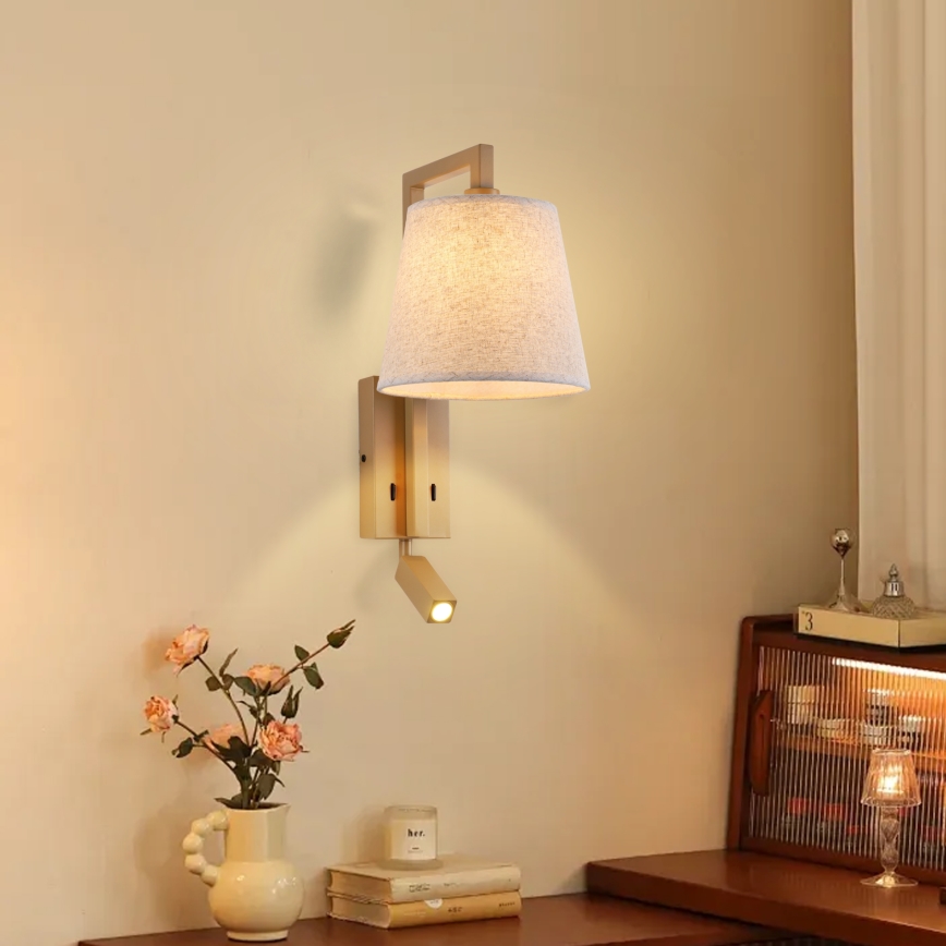 Brilagi - LED Аплик RAYAS 1xE14/40W/230V + LED/3W лен/бежов