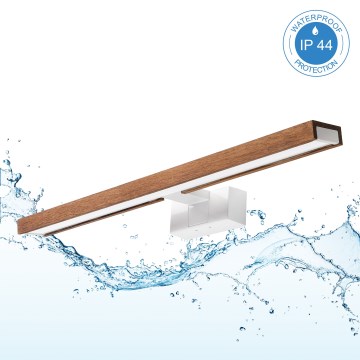 Brilagi - LED банно осветление за огледало 3 в 1 WOODY MIRROR LED/12W/230V 60 cm IP44 бяло/дъб-череша