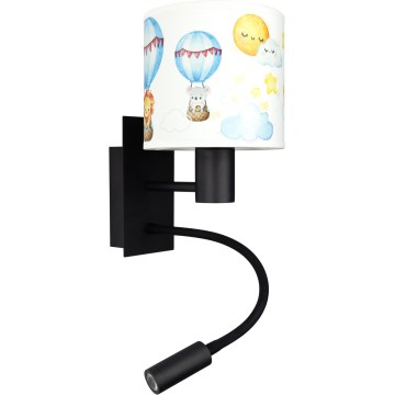 Brilagi - LED детска гъвкава настенна лампа BOBO 1xE27/25W/230V + LED/3W черна/бяла/с животински мотиви