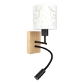 Brilagi - LED детска гъвкава настенна лампа BOBO WOOD 1xE27/25W/230V + LED/3W дъб/черен/бял/зайчета