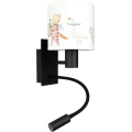 Brilagi - LED детска гъвкава стенна лампа BOBO 1xE27/25W/230V + LED/3W черна/бяла/с животински мотиви