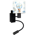 Brilagi - LED детска гъвкава стенна лампа BOBO 1xE27/25W/230V + LED/3W черна/бяла/синя/меченца