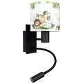Brilagi - LED детска гъвкава стенна лампа BOBO 1xE27/25W/230V + LED/3W черна/бяла/зелена/джунгла