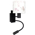 Brilagi - LED детска гъвкава стенна лампа BOBO 1xE27/25W/230V + LED/3W черна/кремава/с мотив зайчета