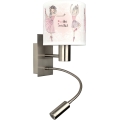 Brilagi - LED детска гъвкава стенна лампа BOBO 1xE27/25W/230V + LED/3W матов хром/бял/розов/балерини