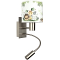 Brilagi - LED детска гъвкава стенна лампа BOBO 1xE27/25W/230V + LED/3W матов хром/бял/зелен/джунгла