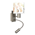 Brilagi - LED детска гъвкава стенна лампа BOBO 1xE27/25W/230V + LED/3W матов хром/бяла/с животински мотиви