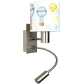 Brilagi - LED детска гъвкава стенна лампа BOBO 1xE27/25W/230V + LED/3W матов хром/бяла/с животински мотиви