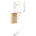 Brilagi - LED детска гъвкава стенна лампа BOBO WOOD 1xE27/25W/230V + LED/3W дъб/бял/зайчета
