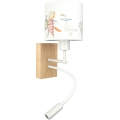 Brilagi - LED детска гъвкава стенна лампа BOBO WOOD 1xE27/25W/230V + LED/3W дъб/бяла/животни