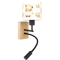 Brilagi - LED Детска гъвкава стенна лампа BOBO WOOD 1xE27/25W/230V + LED/3W дъб/черен/бял/меченца