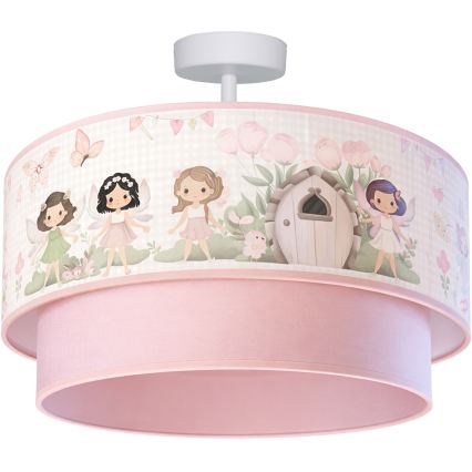 Brilagi - LED детски плафон BOBO 1xE27/10W/230V Ø 40 см розов/феи
