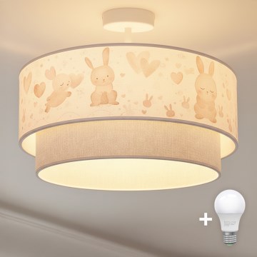 Brilagi-LED Детски плафон BOBO 1xE27/60W/230V диам.40 см крем./сива/кралско синьо