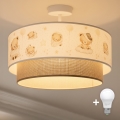 Brilagi - LED детски плафон BOBO 1xE27/60W/230V диаметър 40 см бял/бежов/с мотив мечета
