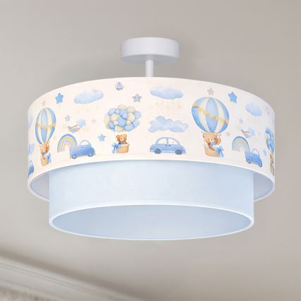 Brilagi - LED детски повърхностно монтиран плафон BOBO 1xE27/60W/230V Ø 40 см кремав/син/мечета