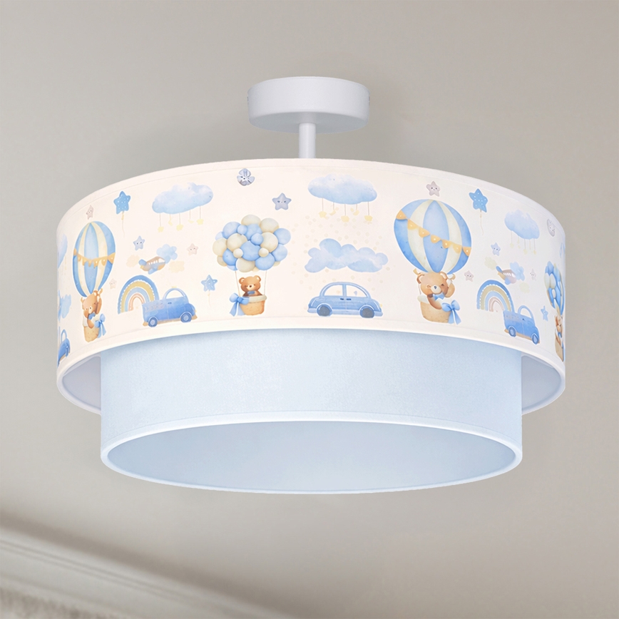 Brilagi - LED детски повърхностно монтиран плафон BOBO 1xE27/60W/230V Ø 40 см кремав/син/мечета