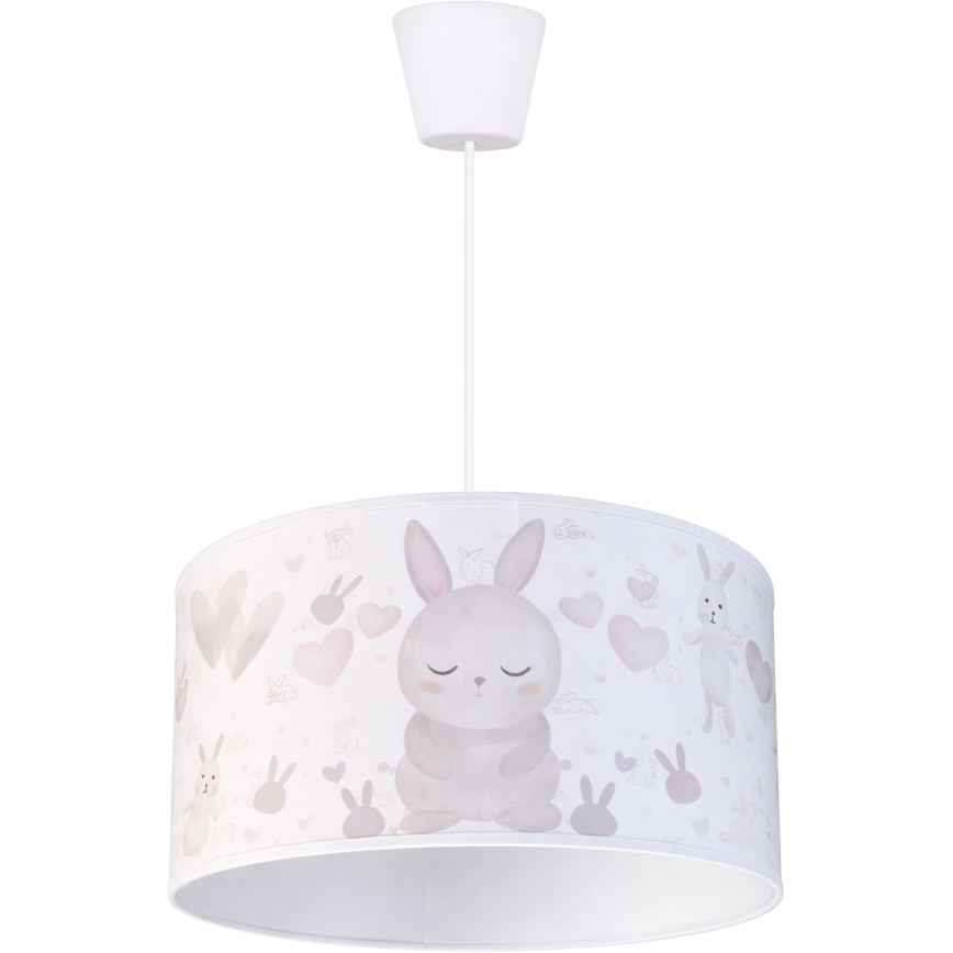 Brilagi - LED детски подвесен полилей на кабел BOBO 1xE27/60W/230V Ø 35 см бял/зайчета