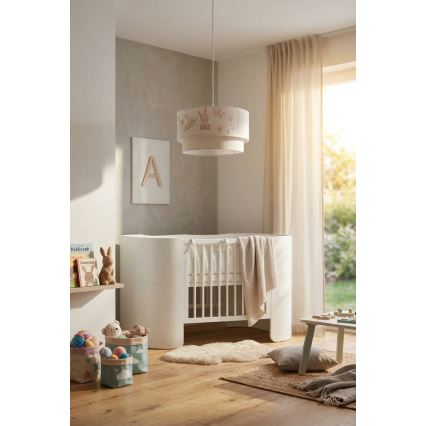 Brilagi - LED детски подвесен полилей на кабел BOBO 1xE27/60W/230V Ø 35 см бял/зайчета