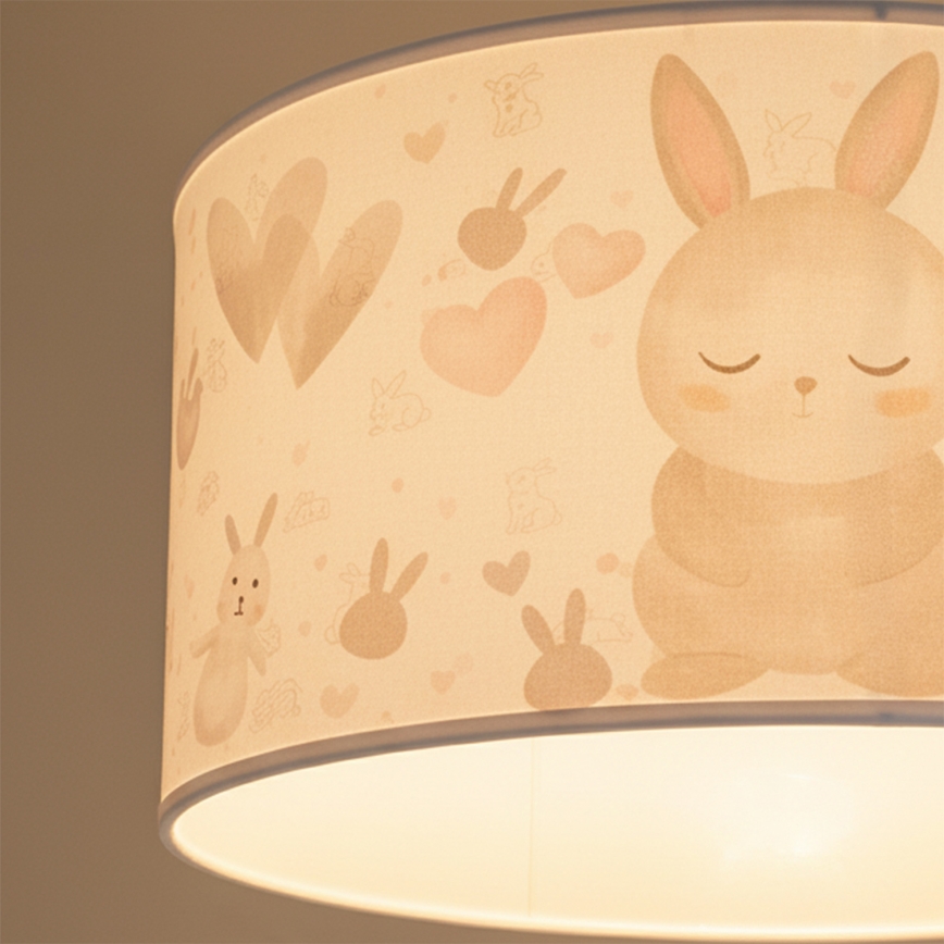 Brilagi - LED детски подвесен полилей на кабел BOBO 1xE27/60W/230V Ø 35 см бял/зайчета