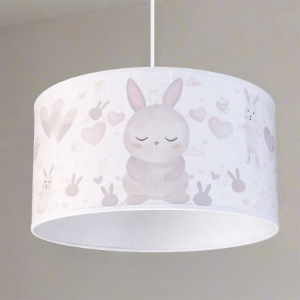Brilagi - LED детски подвесен полилей на кабел BOBO 1xE27/60W/230V Ø 35 см бял/зайчета
