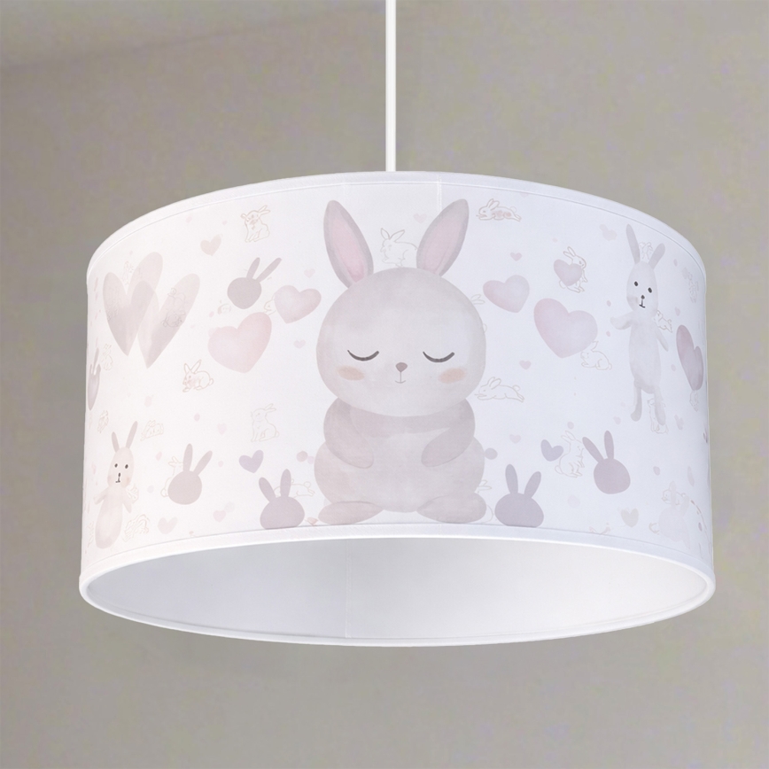Brilagi - LED детски подвесен полилей на кабел BOBO 1xE27/60W/230V Ø 35 см бял/зайчета
