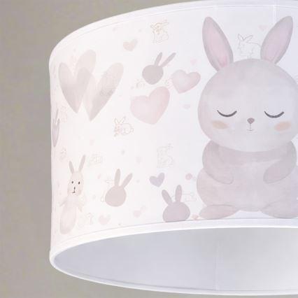 Brilagi - LED детски подвесен полилей на кабел BOBO 1xE27/60W/230V Ø 35 см бял/зайчета