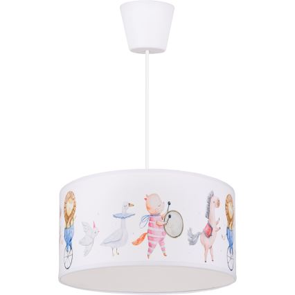 Brilagi - LED детски полилей на кабел BOBO 1xE27/10W/230V Ø 35 cm бял/с животински мотиви