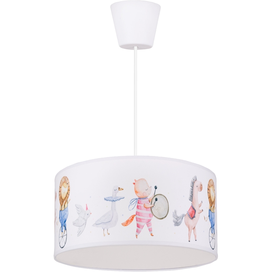 Brilagi - LED детски полилей на кабел BOBO 1xE27/10W/230V Ø 35 cm бял/с животински мотиви