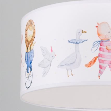 Brilagi - LED детски полилей на кабел BOBO 1xE27/10W/230V Ø 35 cm бял/с животински мотиви
