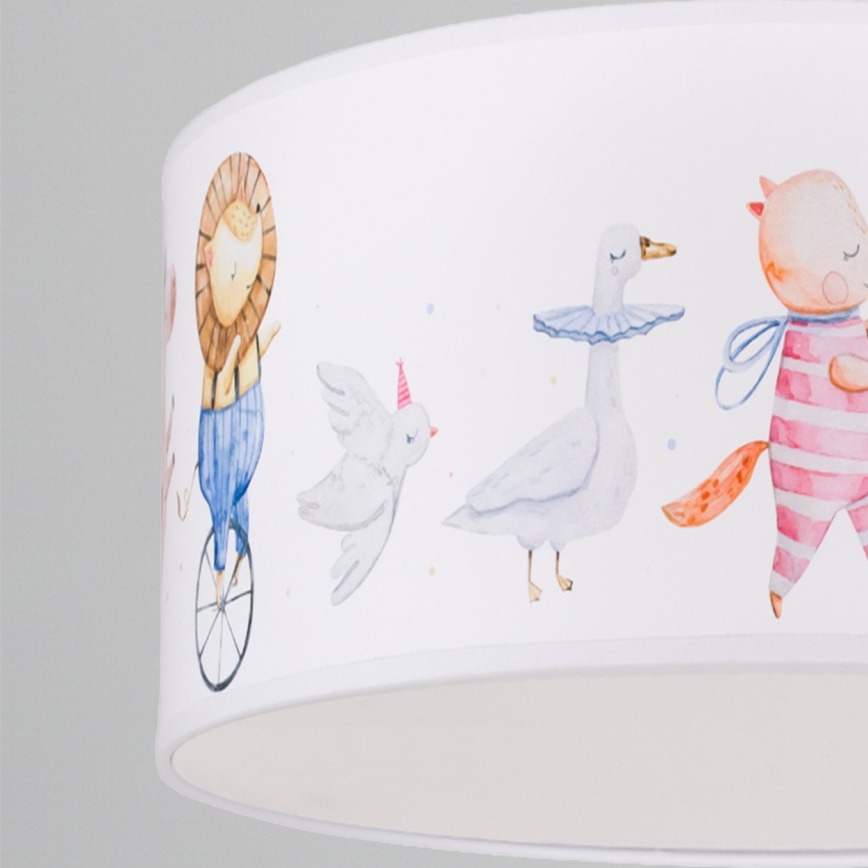 Brilagi - LED детски полилей на кабел BOBO 1xE27/10W/230V Ø 35 cm бял/с животински мотиви