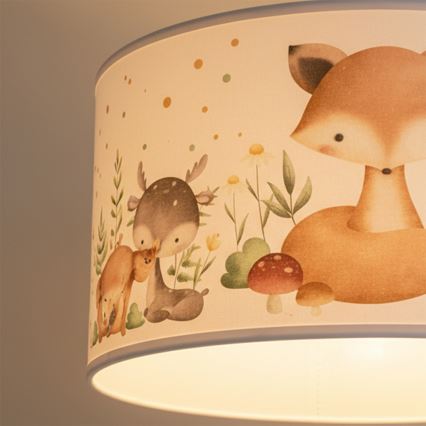 Brilagi - LED детски полилей на кабел BOBO 1xE27/10W/230V Ø 35 см бял/с животински мотиви